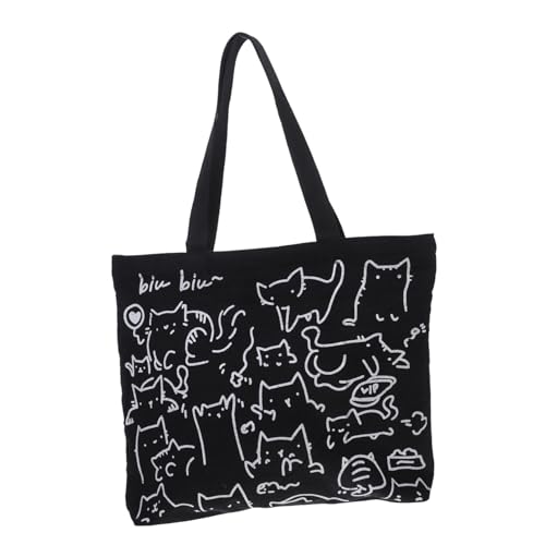 CLISPEED Große Canvas Tote Bag mit Niedlichem Tier Design Robuste Mehrzweck Schultertasche für Damen Geräumige Einkaufstasche und Alltagstasche aus Segeltuch Stilvoll und Langlebig von CLISPEED