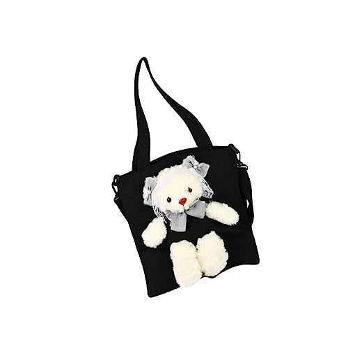 CLISPEED Große Canvas Umhängetasche Damen Lolita Stil mit Verzierungen Geräumige Handtasche Schultertasche Modisch und Vielseitig für Alltag und Studenten Geeignet von CLISPEED