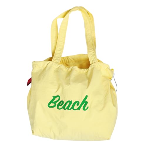 CLISPEED Große Canvas Umhängetasche Damen mit Kordelzug Vielseitige Outdoor Tote Bag für Shopping Strand Reisen Geräumige Handtasche mit Schulterriemen Stofftasche für Alltag und Freizeit von CLISPEED