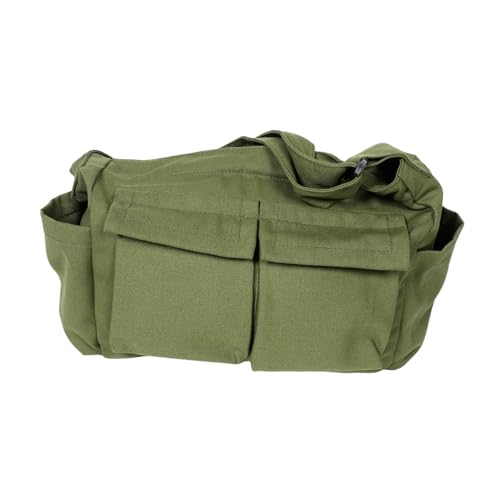 CLISPEED Große Canvas Umhängetasche Herren Wasserabweisend mit Mehreren Fächern Laptoptasche Schultertasche Schul und Arbeitstasche Für Studium und Freizeit von CLISPEED