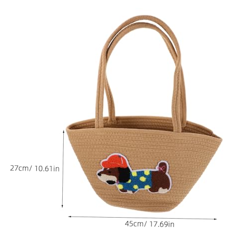 CLISPEED Strandtasche Für Damen Aus Baumwollseil Große Kapazität Schultertasche Für Reisen Einkaufen Strandurlaub Lässige Tragetasche Handgefertigt von CLISPEED