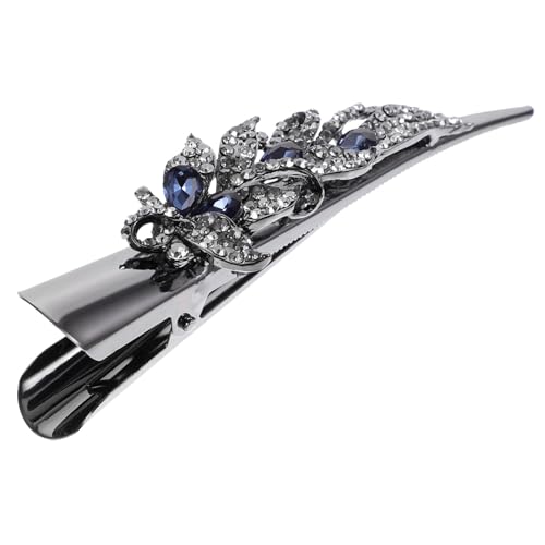 CLISPEED Große Dekorative Haarklammer für Frauen mit Funkelnden Strasssteinen Eleganter Haarspange für Dickes und Modischer Haarschmuck für Hochzeit Party und Alltag Navyblau von CLISPEED