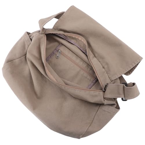 CLISPEED Große Kapazität Canvas Umhängetasche für Studenten Vintage Crossbody Tote mit Mehreren Fächern für Schule und Minimalistischer Stil für Damen und Herren CLISPEED Große Kapazität Canvas Umhängetasche für Studenten Vintage Crossbody Tote mit Mehreren Fächern für Schule und Minimalistischer Stil für Damen und Herren von CLISPEED