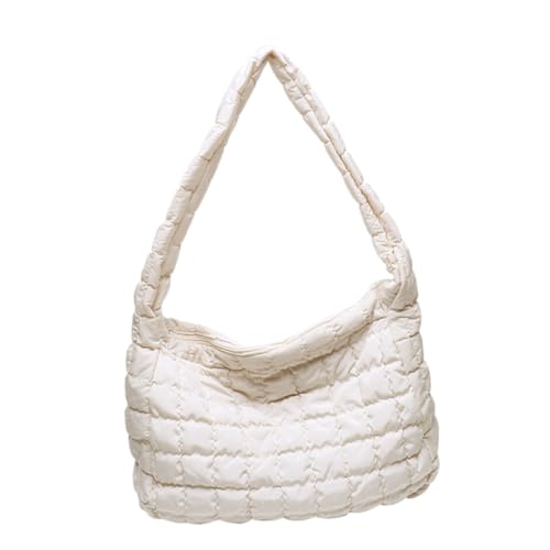 CLISPEED Große Kapazität Damen Schultertasche Cloud Dumpling Bag aus Leichtem Material Umhängetasche in Cremeweiß Vielseitige Freizeit und Alltagstasche für Frauen und Mädchen von CLISPEED