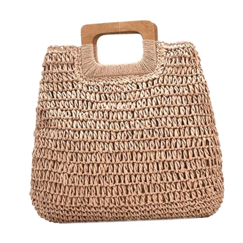 CLISPEED Große Kapazität Strandtasche Damen Weave Strand Handtasche Mode Outdoor Einkaufstasche Sommer Freizeittasche Portable Storage Bag von CLISPEED