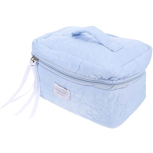 CLISPEED Große Kosmetiktasche für Damen Tragbare Schminktasche mit Hoher Kapazität Vielseitige Reise Toiletry Bag in Himmelblau Wasserabweisend Leicht und Kompakt für Alltag und von CLISPEED