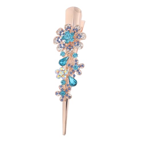 CLISPEED Große Metall Haarklammer Blumen Design mit Strasssteinen Langlebiger Damen Haarclip für Frisuren Rutschfest Schonend zu Haaren Accessoire für Frauen und Mädchen von CLISPEED
