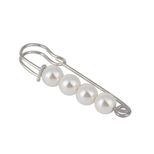 CLISPEED Perlenbroschennadeln Perlenschalbrosche Große Perlenbrosche Schalperlennadel Perlenanstecknadel Brosche Für Schmuck Weisse Perlen Elegant Schlicht Modern von CLISPEED