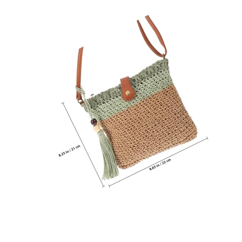 CLISPEED Große Strandtasche Damen Geflochtene Schultertasche mit Hoher Kapazität Leichte Boho Beach Bag für Alltag Urlaub Einkaufen und Freizeit Modische Handtasche von CLISPEED
