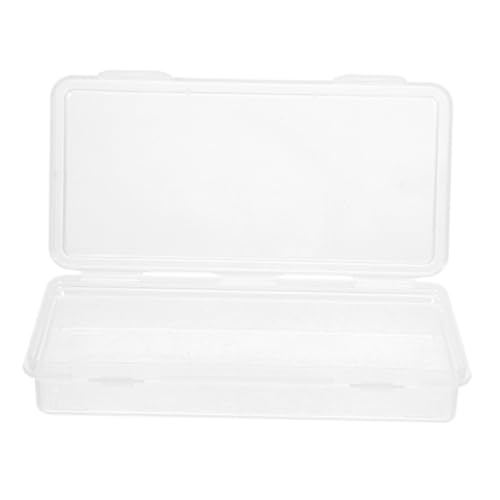 CLISPEED Große Transparente Kunststoff Stiftebox mit Praktischem Deckel Wiederverwendbarer Organizer für Pinsel Marker und Bleistifte Stapelbar für Schüler und Künstler von CLISPEED