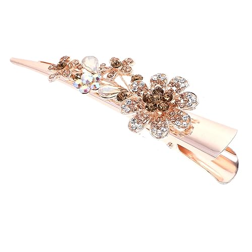 CLISPEED Großer Alligator Haarclip mit Funkelnden Kristallen Eleganter Blüten Haarspange für Damen Vintage Stil Vielseitig Einsetzbar Modisches Haarschmuck Accessoire Geeignet für von CLISPEED