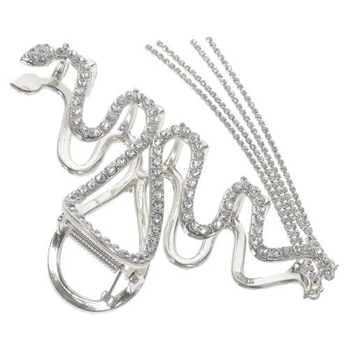 CLISPEED Großer Haarklammer mit Schlangen Design Strass und Quaste Langlebiger Haarkralle für Langes Haar Sicherer für Dünnes und Dickes Haar Modisches Styling Zubehör für Damen von CLISPEED