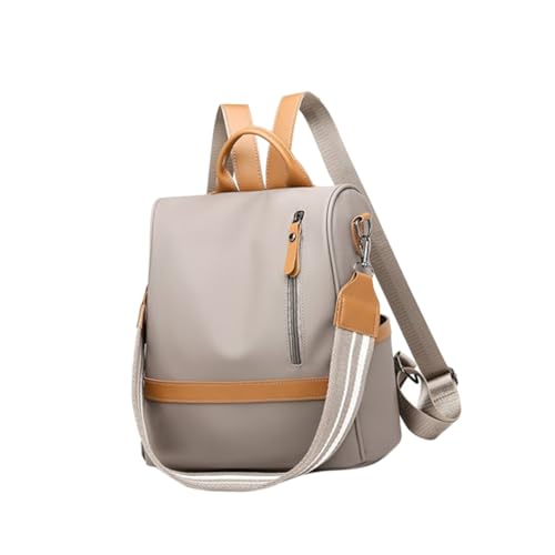 CLISPEED Großer Nylon Damen Rucksack Diebstahl Schultertasche Verstellbare Hohe Kapazität Für Schule Reisen Alltag Khaki von CLISPEED