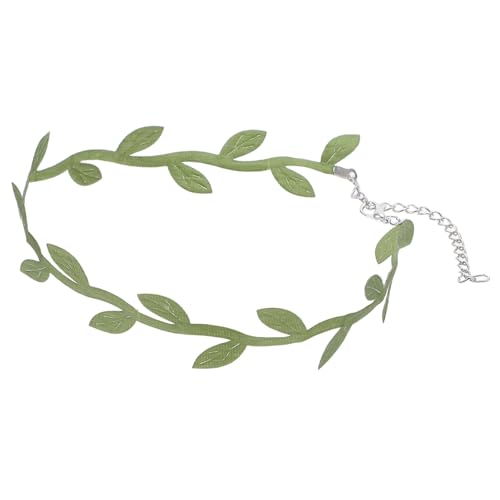 CLISPEED Grüne Baumblatt Halskette Damen Kurz Choker Modischer Boho Schmuck Feines Design Für Alltag Party Geschenk von CLISPEED