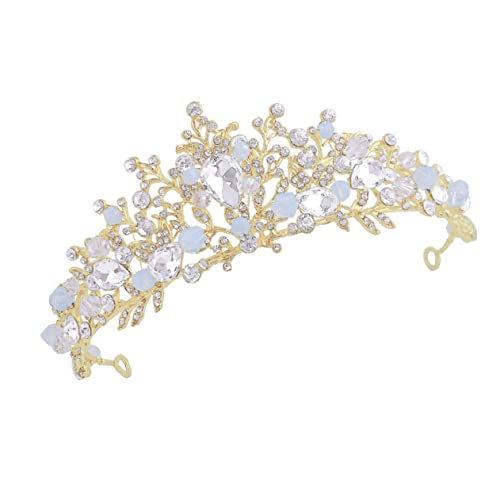CLISPEED Haarband Krone Tiara Goldener Glitzer Haarschmuck für Mädchen Leichtes Prinzessin Stirnband für Geburtstagsfeier Party Bühnenauftritt und Festlichkeiten von CLISPEED
