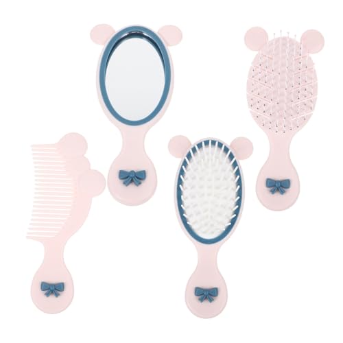 CLISPEED Haarkamm mit Entzückender Kleiner Massagebürste Entwirrendem Kamm und Handlichem Spiegel zur Kopfhaut Praktisch für Junge Mädchen Weiß Teilig von CLISPEED