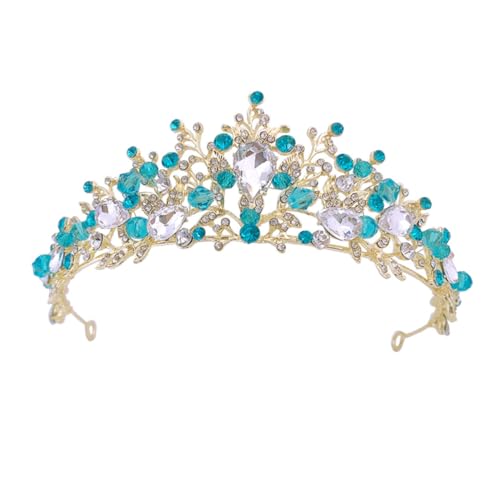 CLISPEED Haarreif Krone Blau Wasserfest Prinzessinnen Haarschmuck für Mädchen Geburtstag Party Eleganter Kopfschmuck Leicht Langlebig von CLISPEED