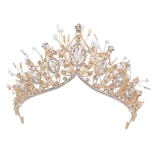 CLISPEED Haarschmuck Barock Stirnband mit Funkelnden Strasssteinen für Geburtstagsfeiern Kommunion und Bühnenauftritte Goldener Kopfschmuck CLISPEED Haarschmuck Barock Stirnband mit Funkelnden Strasssteinen für Geburtstagsfeiern Kommunion und Bühnenauftritte Goldener Kopfschmuck von CLISPEED