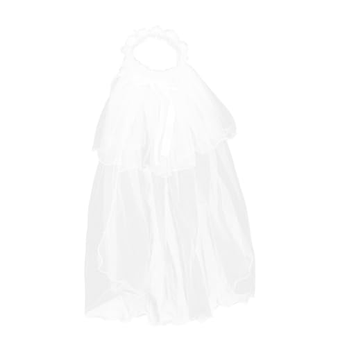 CLISPEED Haarschmuck Blumenkranz mit Zartem Schleier Weißes Spitzen headband für Mädchen Bequemes Flexibles Haarschmuck accessoire für Partys und Festliche Anlässe von CLISPEED