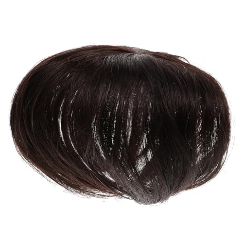 CLISPEED Haarteil Oberkopf Echthaar Haar Topper Wiglet mit Unsichtbarem Clip Glattes Atmungsaktives Haarteil für Frauen zur Abdeckung Grauer Haare und Dünner Stellen Dunkelbraun von CLISPEED