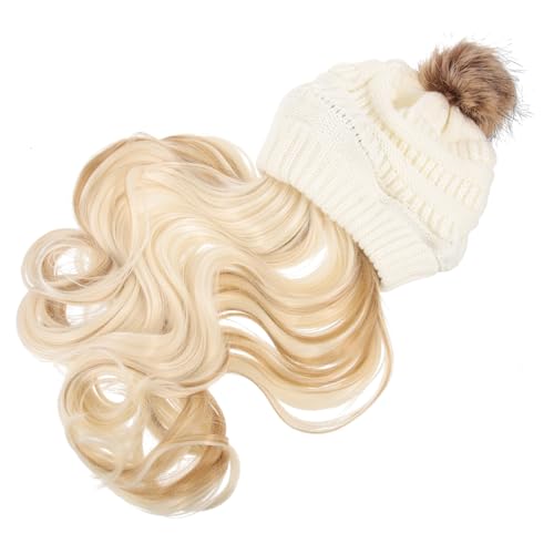 CLISPEED Häufige Verwendung Von Wig Hat Nicht Mehr Als Zweimal Dennoch Ansprechend Langer Haar-hut Mit Abnehmbaren Wellenperücken Für Damen Strickmütze Für Stilvolle Akzente Bei Festen Aus von CLISPEED