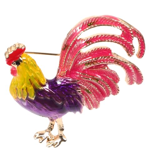 CLISPEED Hahn Anstecknadel aus Dekorative Verblassungsbeständige Brosche mit Einfachem Design Modischer Cartoon Hahn für Damen und Herren Einzigartiger Schmuck für Kleidung und Accessoires von CLISPEED