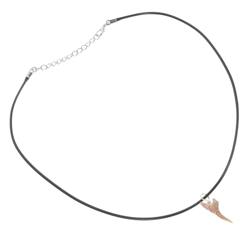 CLISPEED Haifischzahn Anhänger Halskette Leichter Unisex Schmuck mit Lederband Einzigartiger Handgefertigter Natürlicher Kristall Anhänger für Teenager und Erwachsene Modisches Accessoire von CLISPEED