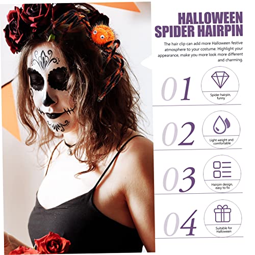CLISPEED Halloween Haarclip mit Flauschiger Spinne Gruseliges Haar Accessoire für Damen Party und Karnevalkostüm Weiches Material Auffälliger Haarschmuck für Festival und Cosplay von CLISPEED