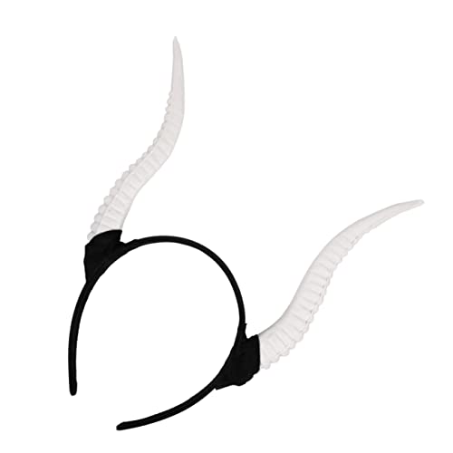 CLISPEED Halloween Kostüm Stirnband mit Weißen Schafhörnern Leichtes Kunststoff Haarreif Party Kopfschmuck für Modisch und Langlebig für Karneval und Mottoparty von CLISPEED
