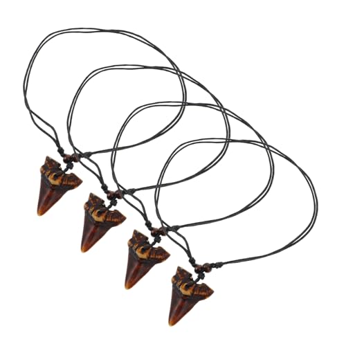 CLISPEED Halskette Kunstharz mit Haifischzahn Anhänger Verstellbare Kordel für Männer Frauen Einzigartiges Hawaiianisches Design Teiliges Vielseitiges für Strandpartys Besondere Anlässe von CLISPEED