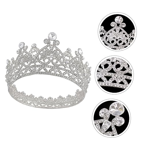 CLISPEED Handgefertigte Brautkrone Silber Haarschmuck mit Einzigartigen Kristallen Barock Haarreif für Hochzeit Festliche Anlässe Langlebige Kopfzierde für Damen Aller Altersgruppen von CLISPEED