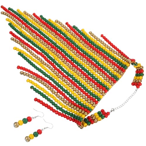 CLISPEED Holzperlenhalskette Für Damen Afrikanische Boho-halskette Aus Naturperlen Handgefertigter Schmuck Lange Perlenkette Im Ethno-stil von CLISPEED