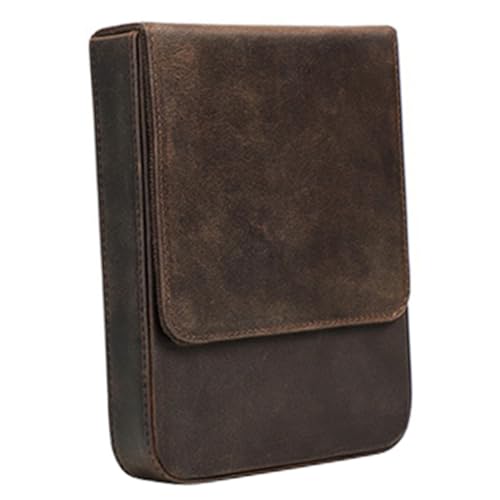 CLISPEED Handgefertigte Magnetische Fächer Stiftebox aus Aufbewahrungsbox für Füllfederhalter und Kugelschreiber Eleganter Organizer für Schule und Büro Kaffeebraun Praktische Geschenkbox von CLISPEED