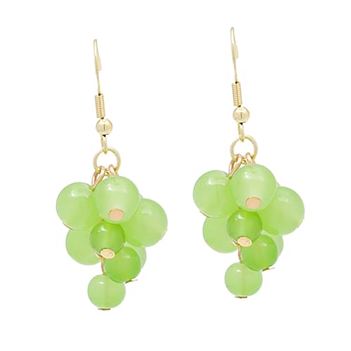 CLISPEED Traubenform Ohrringe Zarte Ohrstecker Aus Harz Und Silber Handgefertigter Schmuck Obstserie Ohranhänger Ohrring Geschenk Für Damen von CLISPEED