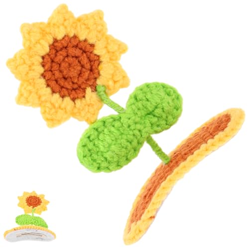 CLISPEED Handgefertigte Sonnenblumen Haarspange aus Wolle Dekorative Haarnadel für Vielseitiger Haarschmuck für Alltag und Besondere Anlässe für Sommer Outfits von CLISPEED