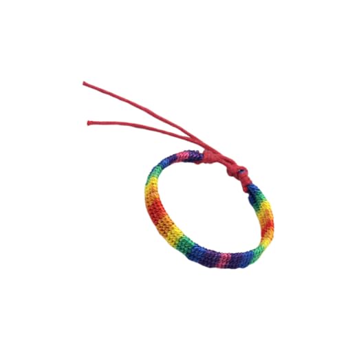 CLISPEED Handgefertigtes Regenbogenarmband für Damen und Herren Verstellbares Geflochtenes Fadenarmband für Auffälliges Freundschaftsarmband Lebendigen Farben von CLISPEED