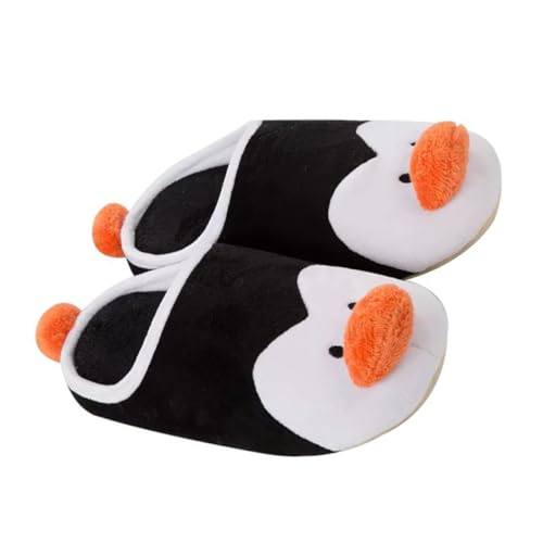 CLISPEED Hausschuhe mit Niedlichem Pinguin motiv Warme Flauschige Winterpantoffeln für Zuhause Atmungsaktiv und Langlebig Rutschfest Geschenkidee für Jungen und Mädchen Zufällige Farbe von CLISPEED