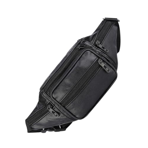 CLISPEED Herren Cowhide Bauchtasche Multifunktionale Sporttasche mit Mittelgroßem Fassungsvermögen für Laufen Radfahren Wandern und Alltag Robustes Praktischer Begleiter von CLISPEED