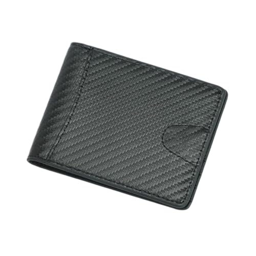 CLISPEED Herren Geldbörse aus Schwarzem Diebstahl mit Carbonfaser Optik RFID Schutz Schlankem Design Kartenhalter und Münzfach Portable Modische Brieftasche für Alltag und Reisen von CLISPEED