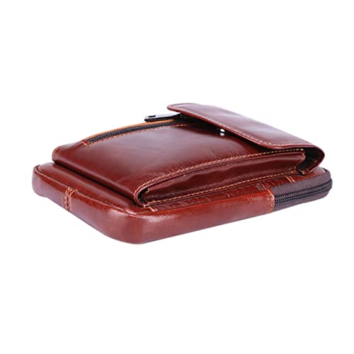 CLISPEED Herren Gürteltasche aus Strapazierfähigem Rindsleder Leichte Outdoor Bauchtasche mit Schnallenverschluss Multifunktional für Sport Reisen und Alltag Kompatibel mit Ledergürtel von CLISPEED
