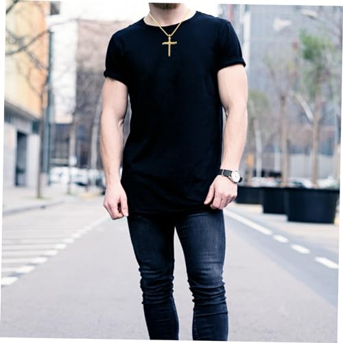 CLISPEED Herren Halskette Kreuz Anhänger aus Langlebigem Legierungs Material Hip Hop Stil Clavicle Chain Modisch für Party Urlaub und Alltag von CLISPEED