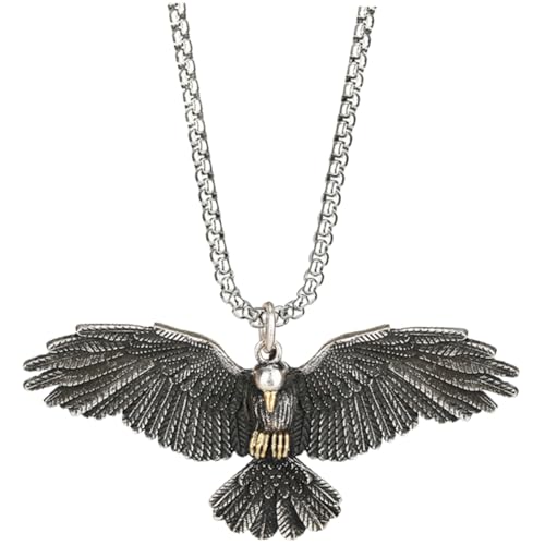 CLISPEED Herren Halskette mit Anhänger Vintage Punk Schmuck Eagle Pendant Chain für Männer und Jungen Modisches Accessoire mit Hochwertiger Verarbeitung und Einzigartigem Design von CLISPEED