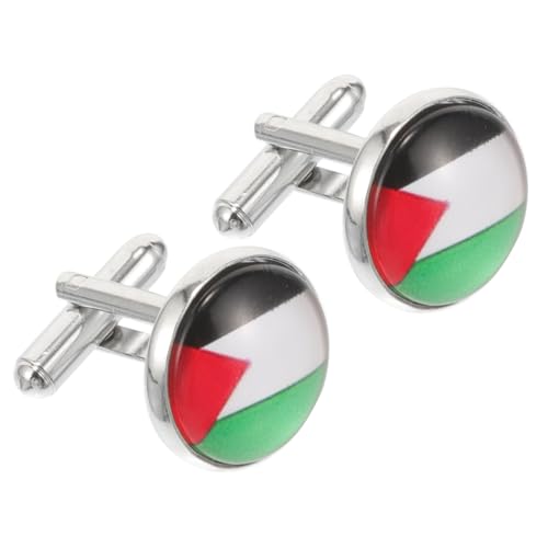 CLISPEED Herren Manschettenknöpfe Palestine Flagge Langlebige Anzug Cufflinks Modische Hemdknöpfe für Hochzeit und Business Feine Handwerkskunst Vielseitig Tragbar von CLISPEED