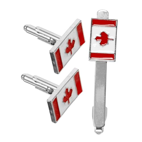 CLISPEED Herren Manschettenknopf und Krawattenklammer Set Metall Flagge Design Business Hochzeit Formelle Anlässe Stilvolle Accessoires Geschenkidee von CLISPEED