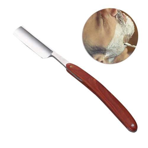 CLISPEED Herren Rasiermesser aus mit Natürlichem Holzgriff Handgefertigtes Manuelles Rasiermesser für Präzise Rasuren für Barbershops und Friseursalons von CLISPEED