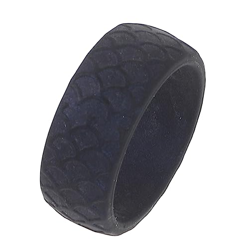 CLISPEED Herren Silikonring Sportlich Flexibel Komfortabel Outdoor Fitness Ring mit Fischschuppenmuster Einzeln in Farbverlauf Blau von CLISPEED