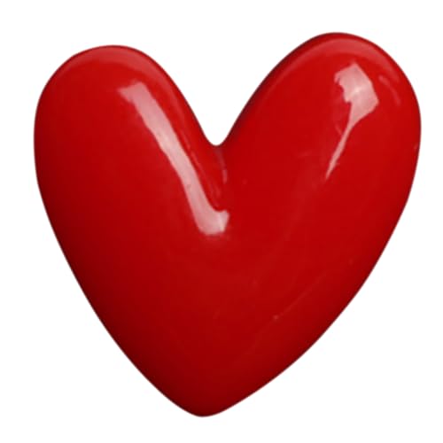 CLISPEED Herzförmige Brosche aus Langlebigem Material Rotes Design mit Rutschfestem Verschluss Modisches Accessoire für Pullover Rucksäcke und Damenkleidung Elegant und von CLISPEED