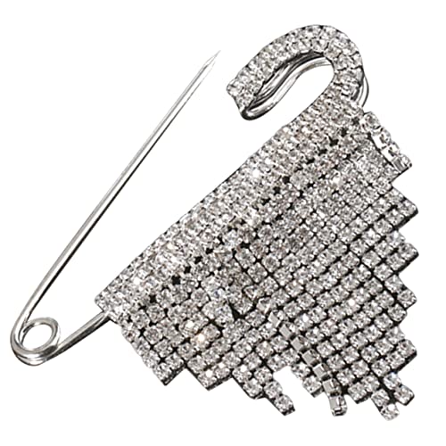 CLISPEED Herzförmige Brosche mit Glasstrahlern und Quaste Anstecknadel für Damen Modisches Accessoire für Kleidung Taschen Hüte für Frauen von CLISPEED