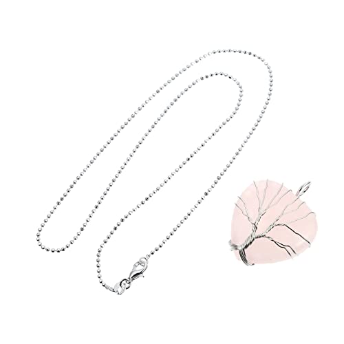 CLISPEED Herzförmige Naturkristall Halskette Lebensbaum Schmuck Handgefertigt Kupferdraht Oxidiert Romantisch Modeaccessoire für Damen und Partys von CLISPEED