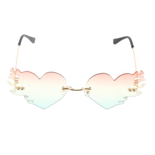 CLISPEED Herzförmige Rahmenlose Metal-sonnenbrille für Damen und Herren Lustige Partybrille mit Bunten Gläsern Trendige Unisex Brille für Besondere Anlässe und Modisches Statement CLISPEED Herzförmige Rahmenlose Metal-sonnenbrille für Damen und Herren Lustige Partybrille mit Bunten Gläsern Trendige Unisex Brille für Besondere Anlässe und Modisches Statement von CLISPEED
